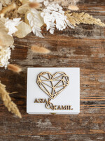 Pudełka Szkatułki na Obrączki szkatułki personalizowania szkatułka na obrączki ślubne biała szkatułka drewniane napisy 2