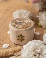 Pudełka Szkatułki na Obrączki szkatułki pudełeczko do podawania obrączek ślubnych wasze imiona i dataręcznie robione szkatułka z drewna z żywicą, personalizowana szkatułka na obrączki ślubne, szkatułka z kwiatami na obrączki1