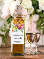 Zawieszki na butelki boho/etno/pióra zawieszki na nalewki weselne, boho smieszna tresc0