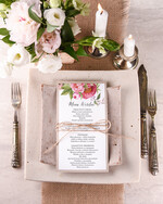 Menu boho menu weselne plan podawania posiłków na weselu, boho z dowoną treścią0