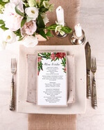 Menu boho menu weselne na stoły karta dań weselnych, w stylu boho wasza treść1