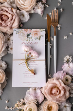 Menu boho weselne menu karta dań weselnych, boho wasze imiona i treść1