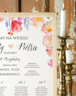 Plany stołów Plakaty Boho plan stołów na wesele tablica z rozmieszczeniem gości, plakaty boho kwiaty eteryczne1