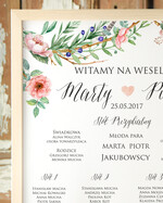 Plany stołów Plakaty Boho plansza ślubna plan stołów weselnych, plakaty boho kwiaty eteryczne1