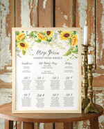 Plany stołów Plakaty Boho plansza powitanie gości i plan stołów w jednym, boho styl romantyczne kwiaty0