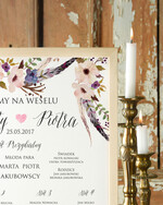 Plany stołów Plakaty Boho plansza weselna plan stołów weselnych, w stylu boho romantyczne kwiaty\\1
