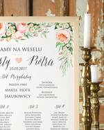 Plany stołów Plakaty Boho plansza powitanie gości i plan stołów w jednym, plakaty boho kwiaty eteryczne1