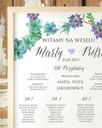 Plany stołów Plakaty Boho powitanie gości na sali ślubnej i plan stołów, w stylu boho romantyczne kwiaty\\1