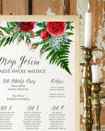 Plany stołów Plakaty Boho tablica z planem stołów na wesele plan stołów weselnych, w stylu boho romantyczne kwiaty\\1