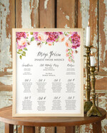 Plany stołów Plakaty Boho plansza powitanie gości i plan stołów w jednym, plakaty boho kwiaty eteryczne0