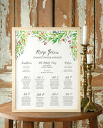 Plany stołów Plakaty Boho plansza powitanie gości i plan stołów w jednym, plakaty boho kwiaty eteryczne0