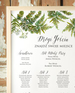 Plany stołów Plakaty Boho powitanie i usadzenie gości plan stołów weselnych, boho styl romantyczne kwiaty1