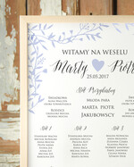 Plany stołów Plakaty Boho powitanie i usadzenie gości plan stołów weselnych, boho styl romantyczne kwiaty1