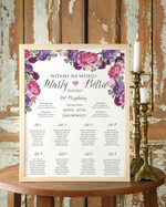 Plany stołów Plakaty Boho plansza powitanie gości i plan stołów w jednym, boho styl kolorowe kwiaty0