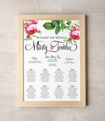 Plany stołów Plakaty Boho plansza powitanie gości i plan stołów w jednym, boho styl romantyczne kwiaty0