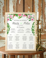 Plany stołów Plakaty Boho plan stołów na wesele tablica z rozmieszczeniem gości, plakaty boho kwiaty eteryczne0