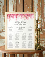 Plany stołów Plakaty Boho plansza weselna plan stołów weselnych, boho styl romantyczne kwiaty0