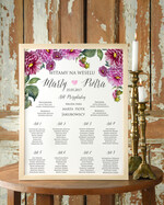 Plany stołów Plakaty Boho plansza ślubna plan stołów weselnych, plakaty boho kwiaty eteryczne0