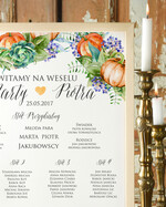 Plany stołów Plakaty Boho planer ślubny plan usadzenia gości na weselu, plakaty boho kwiaty eteryczne1