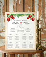 Plany stołów Plakaty Boho powitanie gości na sali ślubnej i plan stołów w stylu boho truskaweczki0