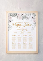 Plany stołów Plakaty Boho powitanie gości na sali ślubnej i plan stołów boho styl pastelowe kwiaty  0