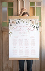 Plany stołów Plakaty Boho powitanie i usadzenie gości plan stołów weselnych, w stylu boho romantyczne kwiaty\\0