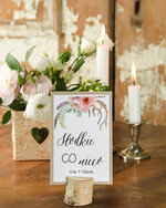 Numery na stół Boho/Etno/Pióra numery na stół gości weselnych, pióra kwiaty boho stylowe0