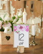 Numery na stół Boho/Etno/Pióra numerki na stoliki ślubne, piękne kwiaty w stylu boho beda ozodoba stołu0