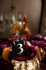 Numery na stół Boho/Etno/Pióra numery na stół gości weselnych, w stylu boho kwiatowe grafiki1