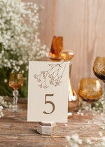Numery na stół Rustykalne numerek stojak na stół weselny, rustykalne inspirowane naturą, numery na stół weselny z gipsówką 0