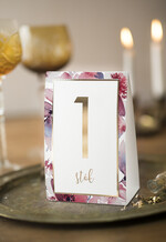 Numery na stół Glamour tabliczka z numerem stołu weselnego, zlocone w stylu glamour0