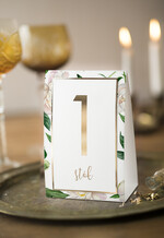 Numery na stół Glamour usadzenie gości numery na stół weselny, styl glamour zlocone i błyszczące0