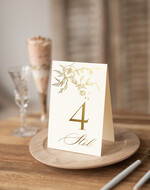 Numery na stół Glamour złote eleganckie numery na stoły na wesele, numerki na stół weselny złote w stylu glamour, ozdoba na stół weselny, numeracja stołów weselnych 0