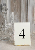 Numery na stół Glamour numery na stoły weselne, stojak z numerkiem na stół weselny, numerki na stoły weselne z płatkami złota, ozdoba na stół weselny, numeracja stołów weselnych 0