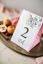 Numery na stół Glamour numery na stoły weselne, zlocone w stylu glamour2