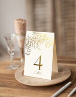 Numery na stół Glamour złote eleganckie numery na stoły na wesele, numerki na stół weselny złote w stylu glamour, ozdoba na stół weselny, numeracja stołów weselnych 0