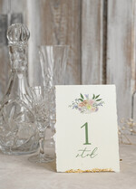 Numery na stół Glamour Złocone szarpane brzegi Numery na stoły weselne, numerki na stół stoły weselne, zlocone klasyczna elegancja0