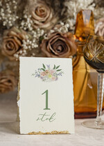 Numery na stół Glamour Złocone szarpane brzegi Numery na stoły weselne, numerki na stół stoły weselne, zlocone klasyczna elegancja2