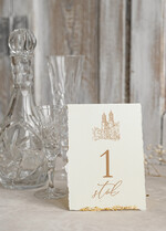 Numery na stół Glamour Złocone szarpane brzegi Numery na stoły weselne, numerki na stół stoły weselne, zlocone klasyczna elegancja, usadzenie gości numery na stół weselny, złote złocone eleganckie i klasyczne0