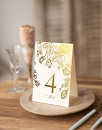 Numery na stół Glamour złote eleganckie numery na stoły na wesele, numerki na stół weselny złote w stylu glamour, ozdoba na stół weselny, numeracja stołów weselnych 0