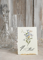 Numery na stół Glamour numery na stoły weselne, stojak z numerkiem na stół weselny, numerki na stoły weselne z płatkami złota, ozdoba na stół weselny, numeracja stołów weselnych0