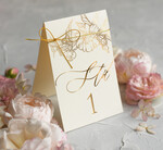 Numery na stół Glamour numery na stół gości weselnych, złote numerki na stol weselny w stylu glamour, eleganckie numerki na stoly weselne0