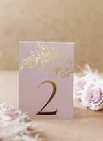 Numery na stół Glamour złote eleganckie tabliczki na stoły na wesele, numerki na stół weselny złote w stylu glamour, ozdoba na stół weselny, numeracja stołów weselnych 0