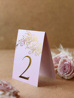 Numery na stół Glamour złote eleganckie tabliczki na stoły na wesele, numerki na stół weselny złote w stylu glamour, ozdoba na stół weselny, numeracja stołów weselnych 1