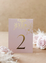 Numery na stół Glamour złote eleganckie tabliczki na stoły na wesele, numerki na stół weselny złote w stylu glamour, ozdoba na stół weselny, numeracja stołów weselnych 0