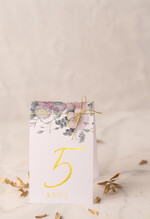 Numery na stół Glamour usadzenie gości numery na stół weselny, zlocone w stylu glamour0