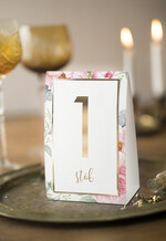 Numery na stół Glamour numerek na stół weselny, styl glamour zlocone i błyszczące0