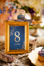 Numery na stół Glamour numerek stojak na stół weselny, zlocone w stylu glamour3