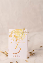 Numery na stół Glamour numery na stoły weselne, styl glamour zlocone i błyszczące0