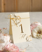 Numery na stół Glamour numery na stół gości weselnych, złote numerki na stol weselny w stylu glamour, eleganckie numerki na stoly weselne1